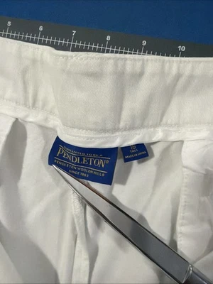 Pantalones de vestir Pendleton para mujer de colección talla 16 alto blanco 100 % algodón entrepierna 36” Foto 1 de 4