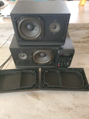 Denon DT-400 AM/FM HiFi Stereo Tabletop Clock Radio Black W Speakers Tested VTG - Image 1 of 4