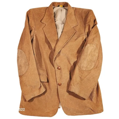Vintage Pioneer Wear Blazer Mens Large Corduroy Western Elbow Patches Made USA - Image 1 of 4