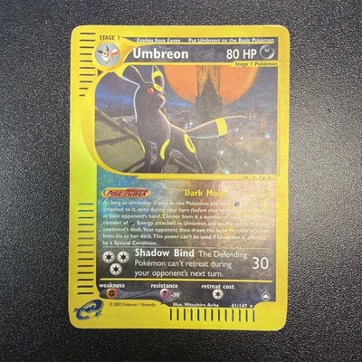 Umbreon - 41/147 - Pokemon Aquapolis Reverse Holo Rare Card MP JY - Image 1 of 4
