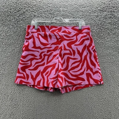 Pantalones Cortos Spanx Mujer Grandes Rosa Rojo Estampado de Cebra On The Go Bolsillos Elastizados Pull On Foto 1 de 4