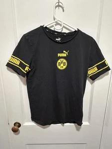 Men's Small Puma BVB Borussia Dortmund T-Shirt Black/Yellow Culture Tee - Picture 1 of 5