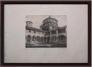 serig. china seta in900 Milano Abazia Grazie Giuseppe Mario D'Amico titolo firma - Foto 1 di 1