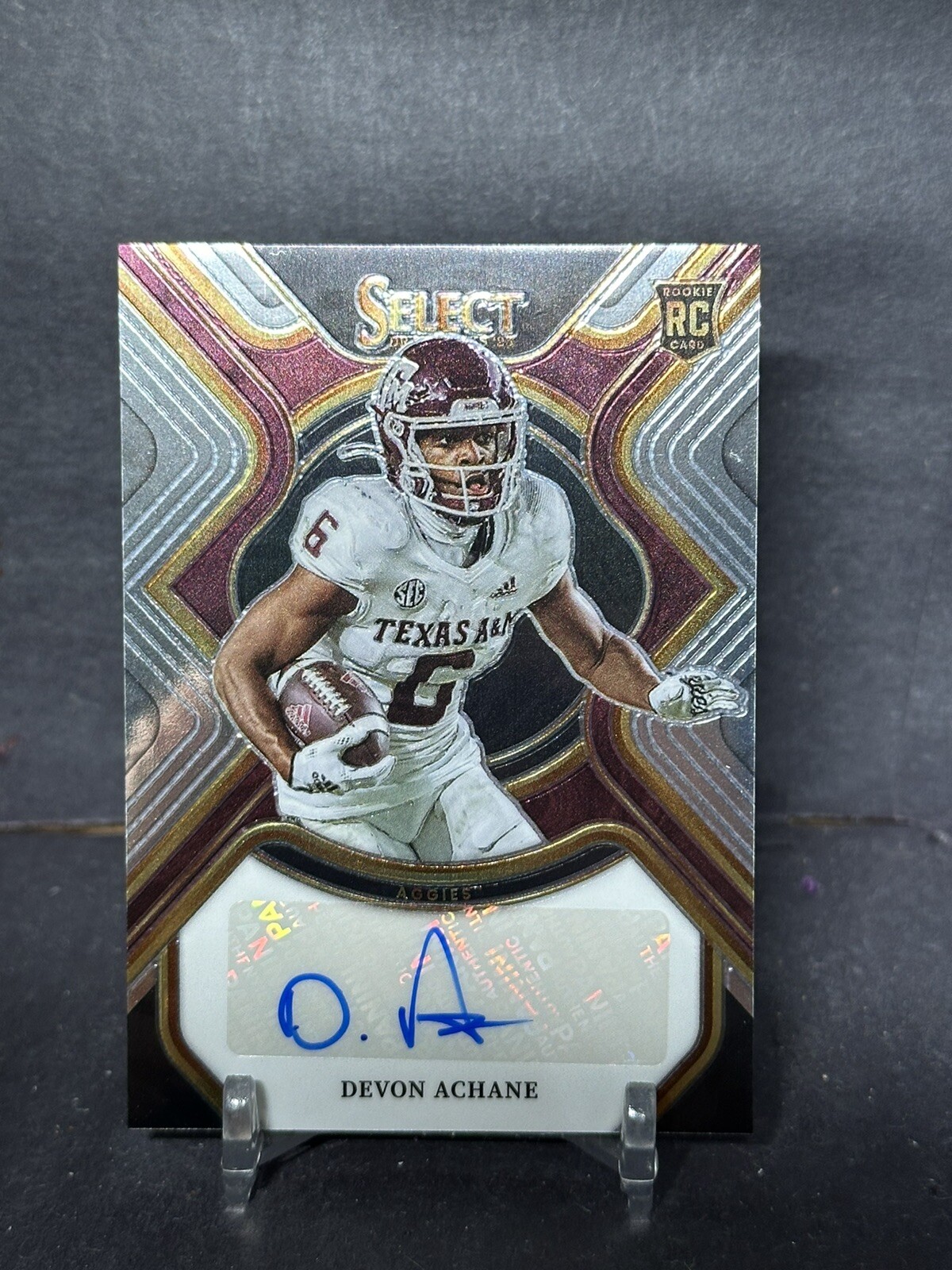 2023 panini select draft picks devon achane rookie autograph base