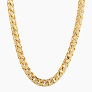 Catena Franco taglio diamante 7mm oro giallo massiccio 14kt con lucchetto aragosta per uomo - Foto 1 di 4