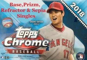 Topps 2018 base refractor cromado prisma rosa sepia individuales - Imagen 1 de 237