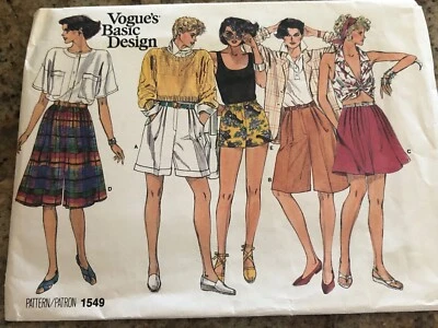 🌹VOGUE BASIC DESIGN #1549 - LADIES SHORTS - WALKING SHORTS PATTERN 10 or 12 FF - Image 1 of 2
