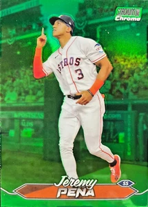 2024 Topps Stadium Club Chrome #124 Jeremy Pena GREEN Refractor Houston Astros - Picture 1 of 2
