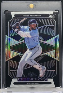 RANDY AROZARENA 2020 Panini Chronicles Obsidian SILVER PRIZM #8 Rays
