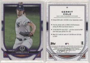 2021 Topps Tribute Purple /50 Gerrit Cole #66