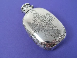 GORHAM STERLING SILVER OVERLAY GLASS HIP FLASK D407 - Picture 1 of 20