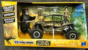 Wildlife Hunter Camuflaje Polaris RZR con oso, figura y accesorios escala 1:18 - Imagen 1 de 2