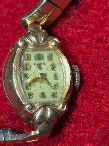 VTG VINTAGE ELGIN 1950S WOMENS WATCH STAINLESS - Picture 1 of 4