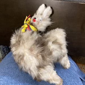 Vintage Llama Alpaca Real Fur Plush Stuffed Toy - Picture 1 of 16