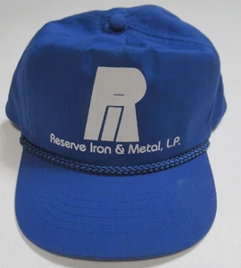 Vintage 80s Reserve Iron & Metal L.P. Hat Cap Snapback Blue OSFA - Picture 1 of 3