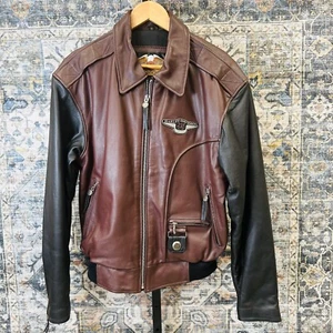 Giacca pelle Harley Davidson uomo taglia S marrone/nero 95° anniversario - Foto 1 di 22