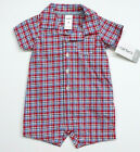 Carter's Baby Boys' Plaids Short Sleeve Cotton Collar Romper Size 3M