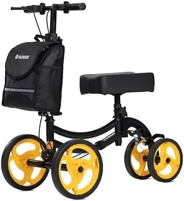 ELENKER Deluxe Steerable Knee Walker - 10" Front Wheels - Black - Image 1 of 4