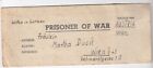 List jeńca wojennego z II wojny światowej USA PWE 339 Neapol Włochy - 11/46 Bei Pisa do Wiednia 