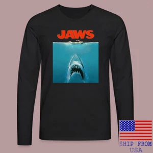 JAWS Retro Movie Black Size S-2XL - Picture 1 of 1