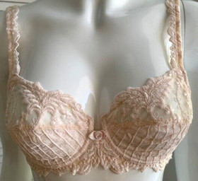 Lise Charmel embroidered mesh demi bra 32B light pink