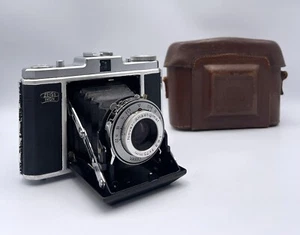 Zeiss Ikon Nettar 518/16 Film Camera W/Novar 75mm F/6.3 Lens & leather case - Picture 1 of 12