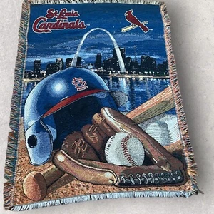 Northwest Company St Louis Cardinals Stadion gewebte Decke 60"x46" selten EUc - Bild 1 von 1
