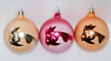 Glass Christmas Ornament Set FISH Balls Tree Decoration USSR Soviet Vintage 1960