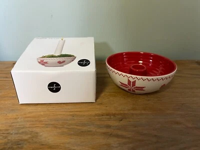 SAGAFORM Bjork-Forth Ceramic Christmas Heart Snowflake CANDLE HOLDER Swedish - Image 1 of 4