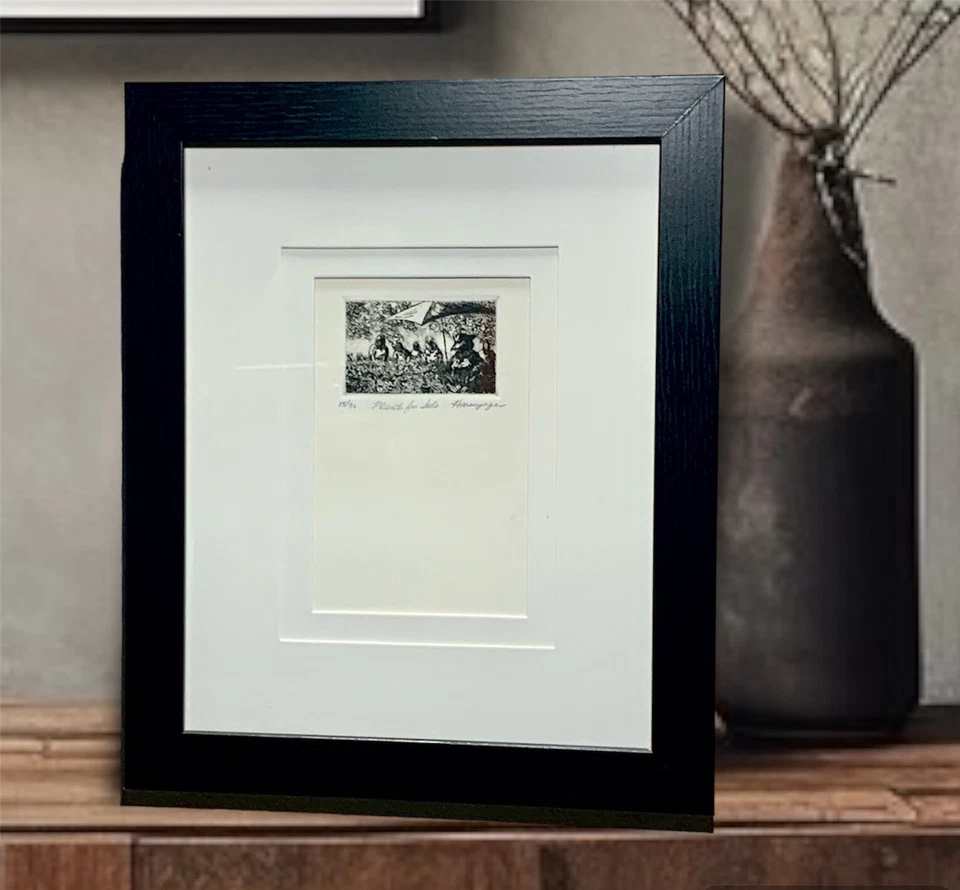 Lápiz de arte en bloque hawaiano firmado Shirley Hasenyager “Plantas en venta” 15/30 de colección Foto 1 de 4