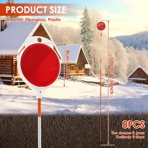 8Pcs Reflective Driveway Markers 47inch High Visibility Red and Orange☏ - Picture 1 of 11