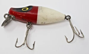 Esca vintage River Runt tipo esca a manovella. ROSSO/BIANCO 2,5" - Foto 1 di 4
