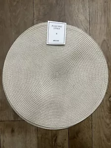 Paquete de 2 colchonetas redondas de paja crema H&M Home - Imagen 1 de 6