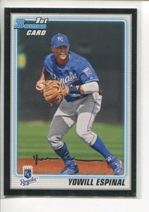2010 Bowman Prospects Black Yowill Espinal BP84 Kansas City Royals