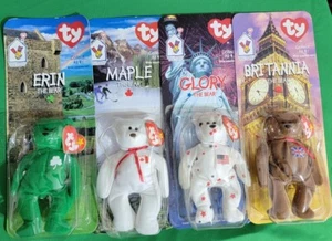 Ty McDonalds Beanie Baby Britannia Glory Maple Erin the Bear  1997 FULL SET OF 4 - Picture 1 of 21