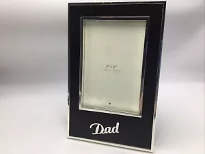 Red Envelope Picture Frame Dad Black Leather Silver Plate 8x5 NEW Father's Day - Picture 1 of 10