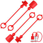  2 Sets Red Pvc Connector Dust Protection Cap Hydraulic Hose Caps