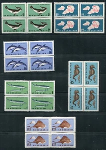 Bulgaria 1164-1169 Marine Life Stamp Blocks of 4 MNH 1961 - Picture 1 of 2