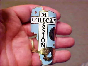 African Mission Bike Badge Headtube Emblem Name Plate acid etched brass - Picture 1 of 7