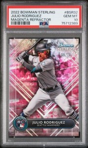 2022 Bowman Sterling #BSR-32 Julio Rodriguez Magenta /75 RC Mariners PSA 10!