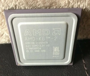 AMD K6-2 / 350AFR 450MHz 450 2.2v core / 3.3V Socket 7 CPU 1998 Vintage - Picture 1 of 7