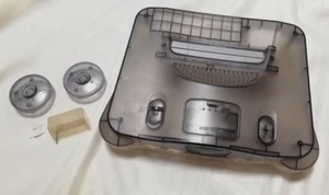 Official Nintendo 64 Jusco Clear Smoke Black Console Body Shell OEM Import - Picture 1 of 10