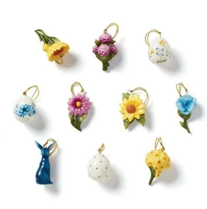 Lenox ~ Floral Ostern ~ 10 tlg Ornamente Set Hase Ei Blumen NEU (ohne Baum) - Bild 1 von 2