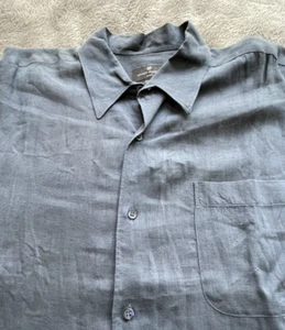Hickey Freeman | 100% Linen Shirt | Denim Blue | XXL - Picture 1 of 4