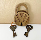 VW Volkswagen Padlock Brass Rustic New w/2 Keys Really Works