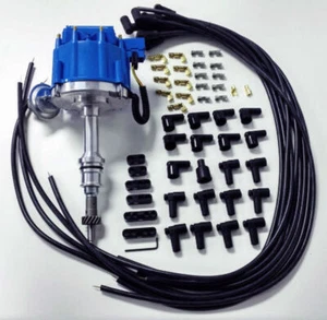 Small Block SBF 351W Blue HEI 65K Distributor w/ Plug Wires Kit Fits Ford 5.8L - Bild 1 von 5