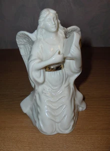 Lenox China Kneeling Angel With Lyre Statue Figurine Gold Sash NICE - Picture 1 of 1