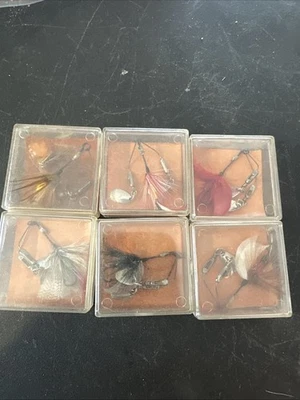 Raro W.J. Jamison Co. Señuelos de pesca Fly Rod Shannon en cajas lote de 6 nuevos en stock Foto 1 de 4