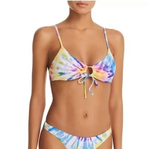 Polo Ralph Lauren espiral atado un lazo delantero bikini top talla mediana - Imagen 1 de 4