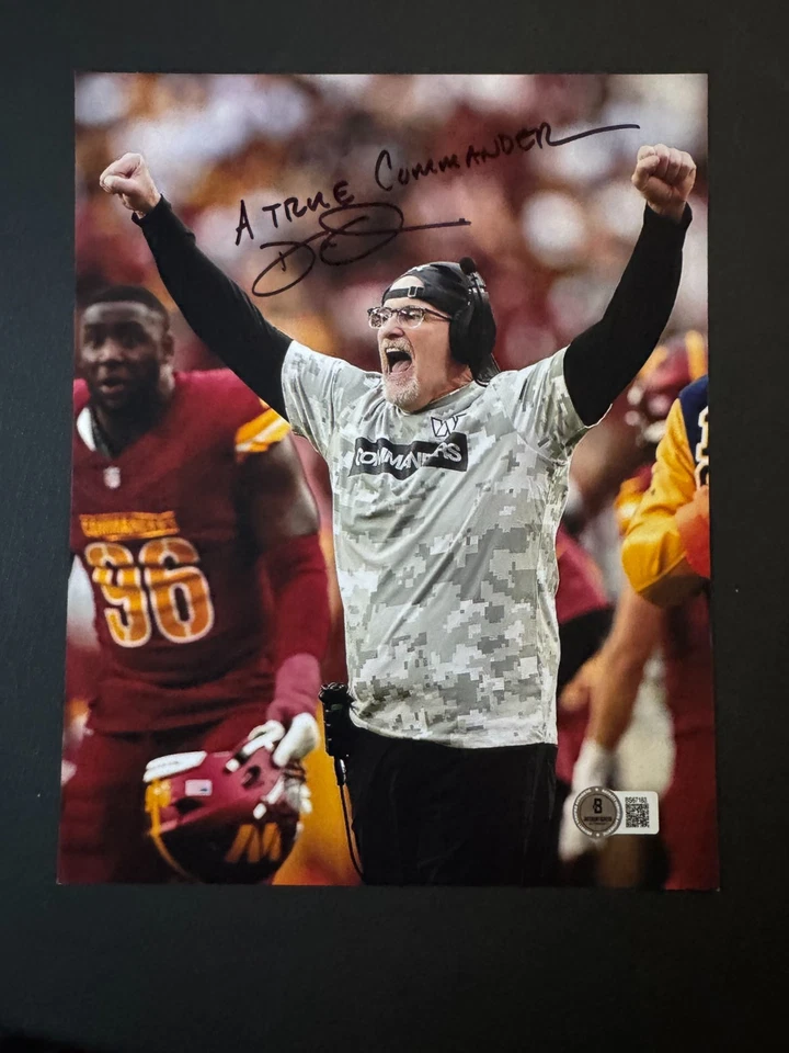 Dan Quinn Rare! autographed signed Washington Commanders 8x10 photo Beckett BAS - Image 1 of 1